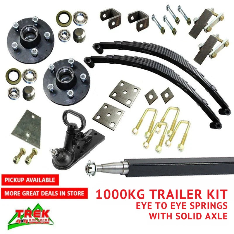 1 Tonne Single w/ Eye to Eye Springs 40mm Square axle