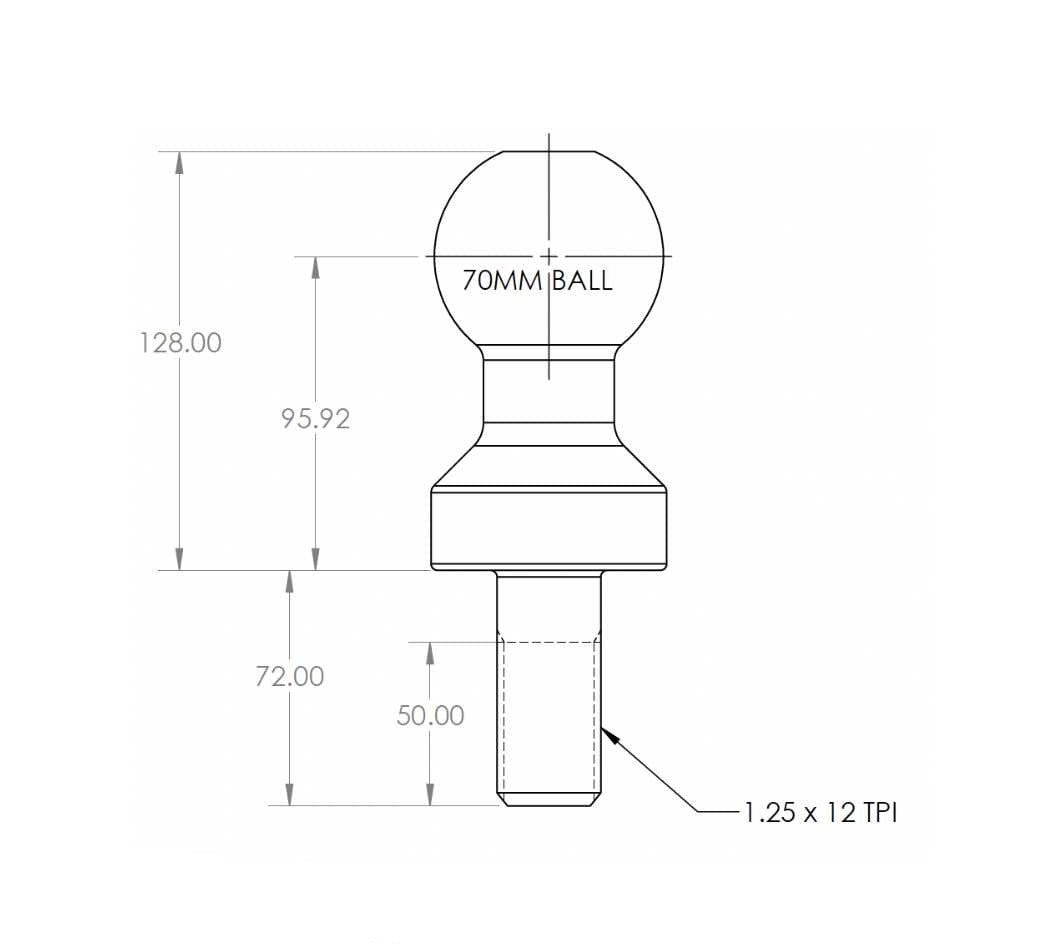 Tow Ball 70 mm ,4.5 T Capcity