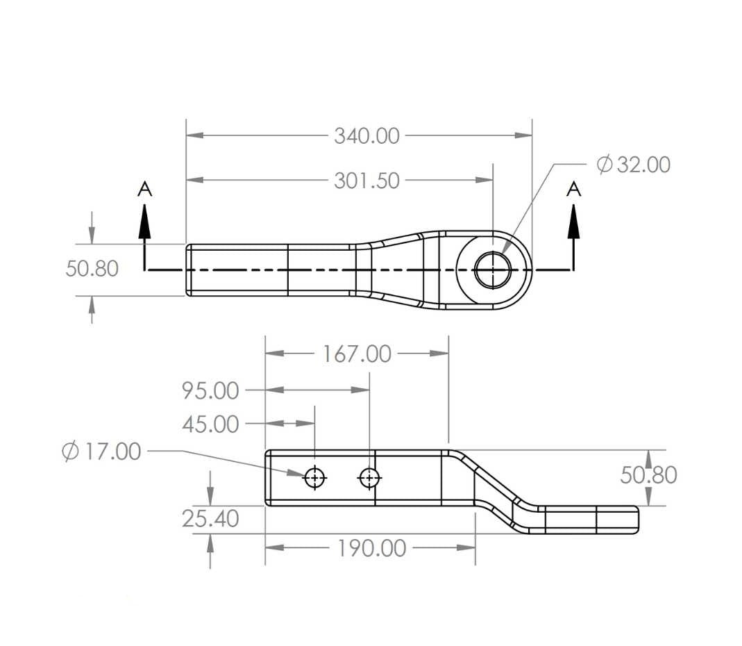 Forged Tow Bar Receiver 4 inch Drop Suit 70mm Ball