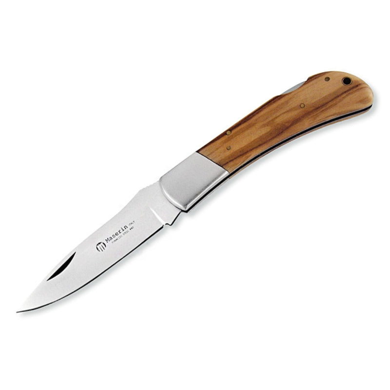 Maserin 'Hunting Line' 75mm Drop point blade Olive wood handle
