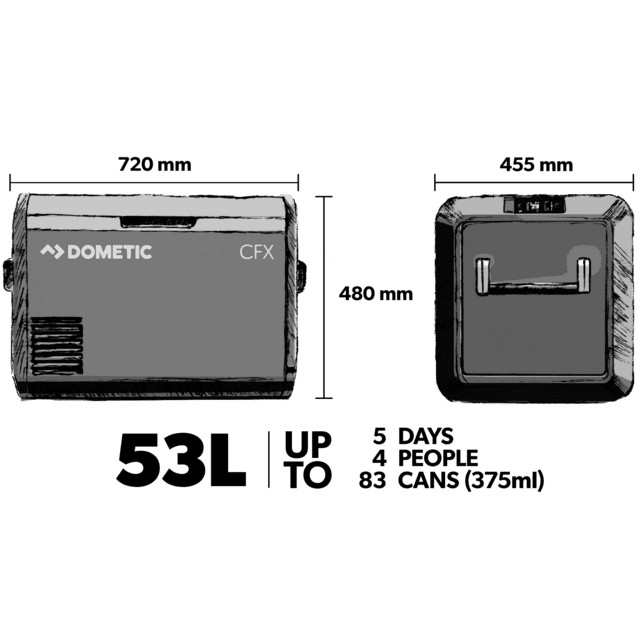 53L PORTABLE FRIDGE/FREEZER WITH ICE MAKER