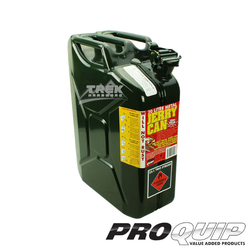 20L AFAC BOTTLE GREEN METAL JERRY CAN (2 STROKE 25:1) - Trek Hardware