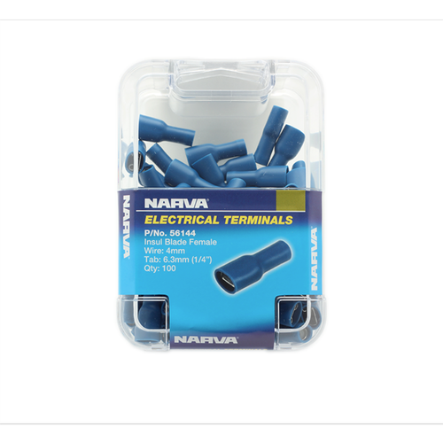 6.3 X 0.8MM FEMALE BLADE TERMINAL BLUE 100 PACK