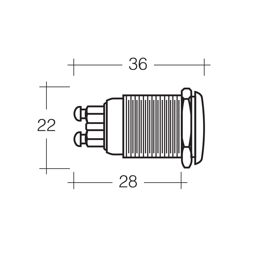 Momentary (On) Push Button Switch BLISTER PACK OF 1