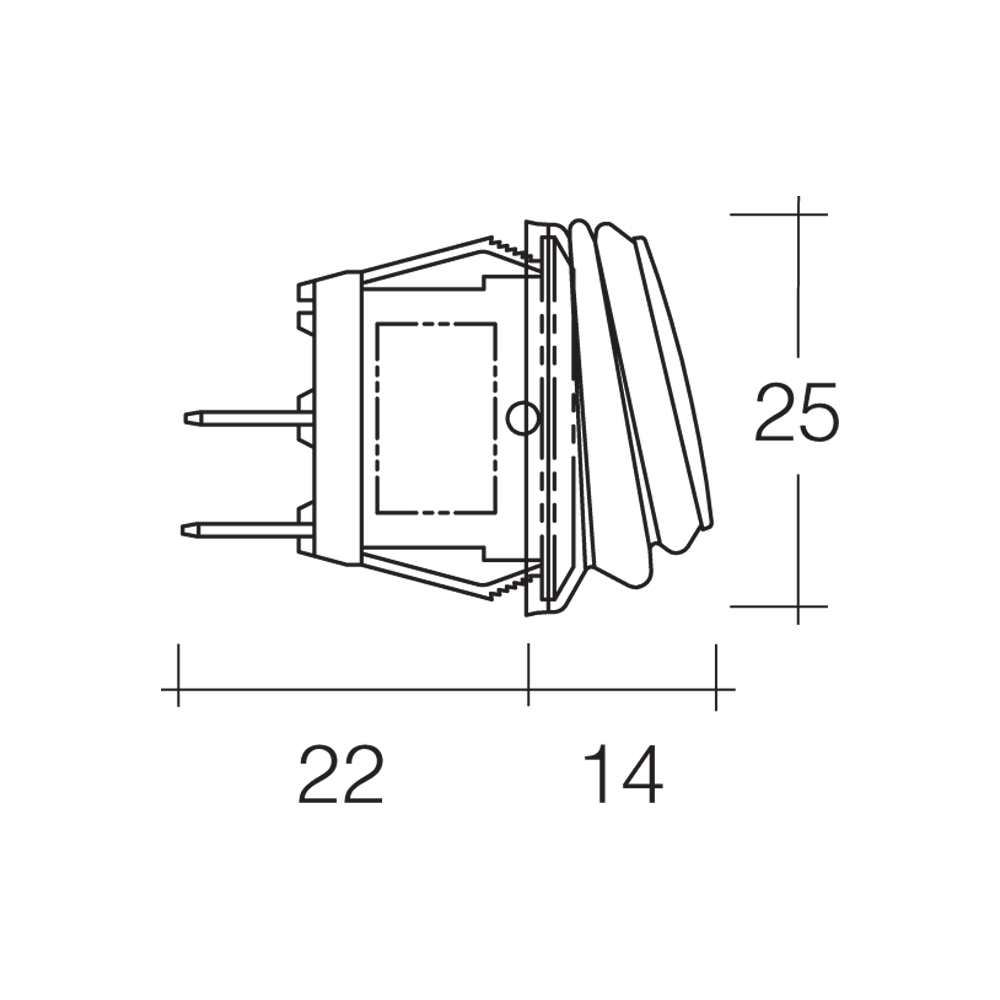 OFF/ON ROCKER SWITCH WITH WATERPROOF NEOPRENE BOOT AND AMBER LED