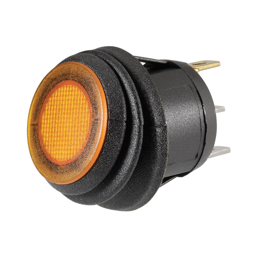 OFF/ON ROCKER SWITCH WITH WATERPROOF NEOPRENE BOOT AND AMBER LED