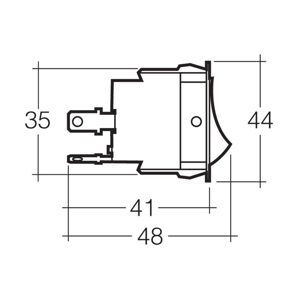 Momentary (On)/Off/Momentary (On) Heavy-Duty Rocker Switch BLISTER PACK OF 1