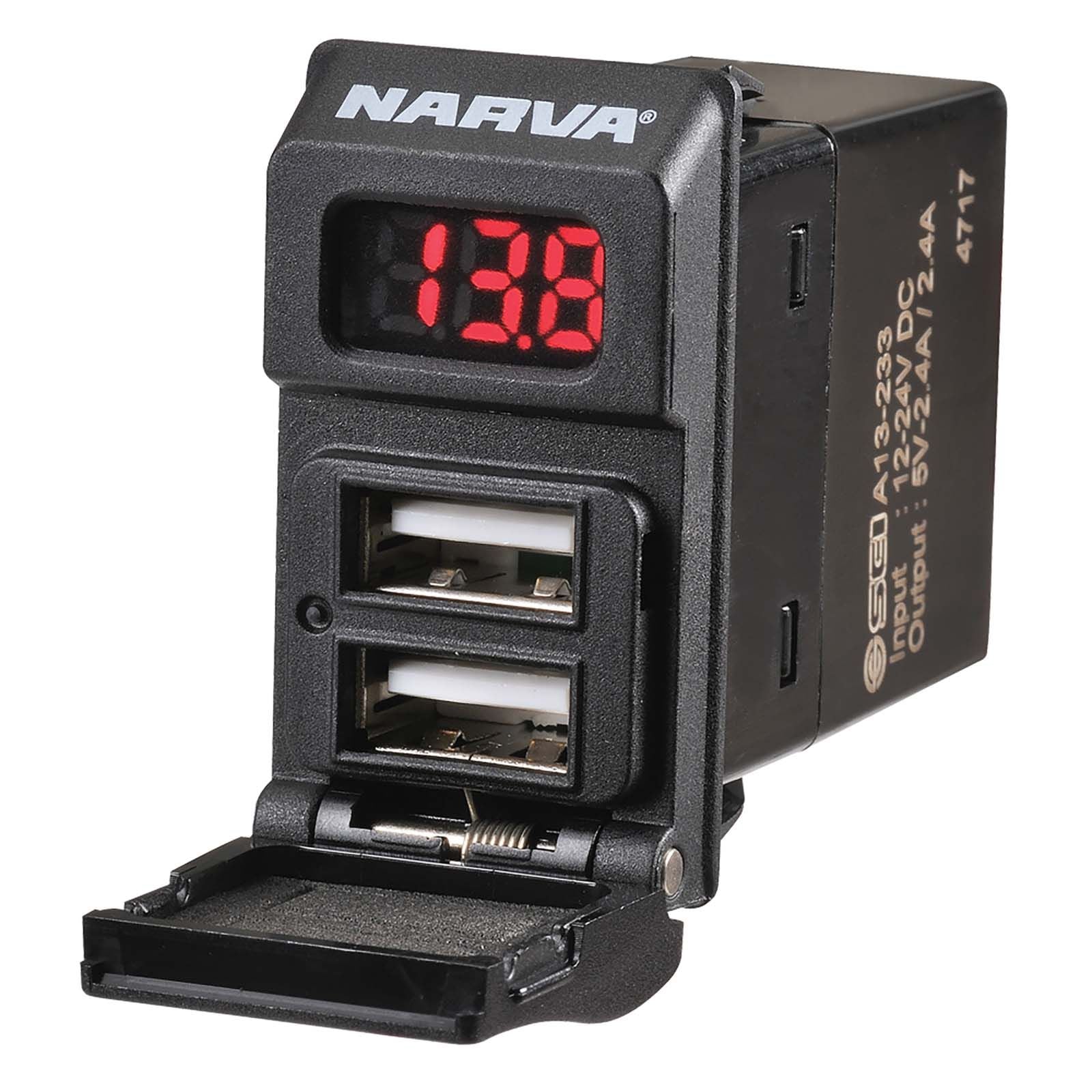 12/24V DUAL USB CHARGER WITH LED VOLT/AMP METER BLISTER PACK OF 1