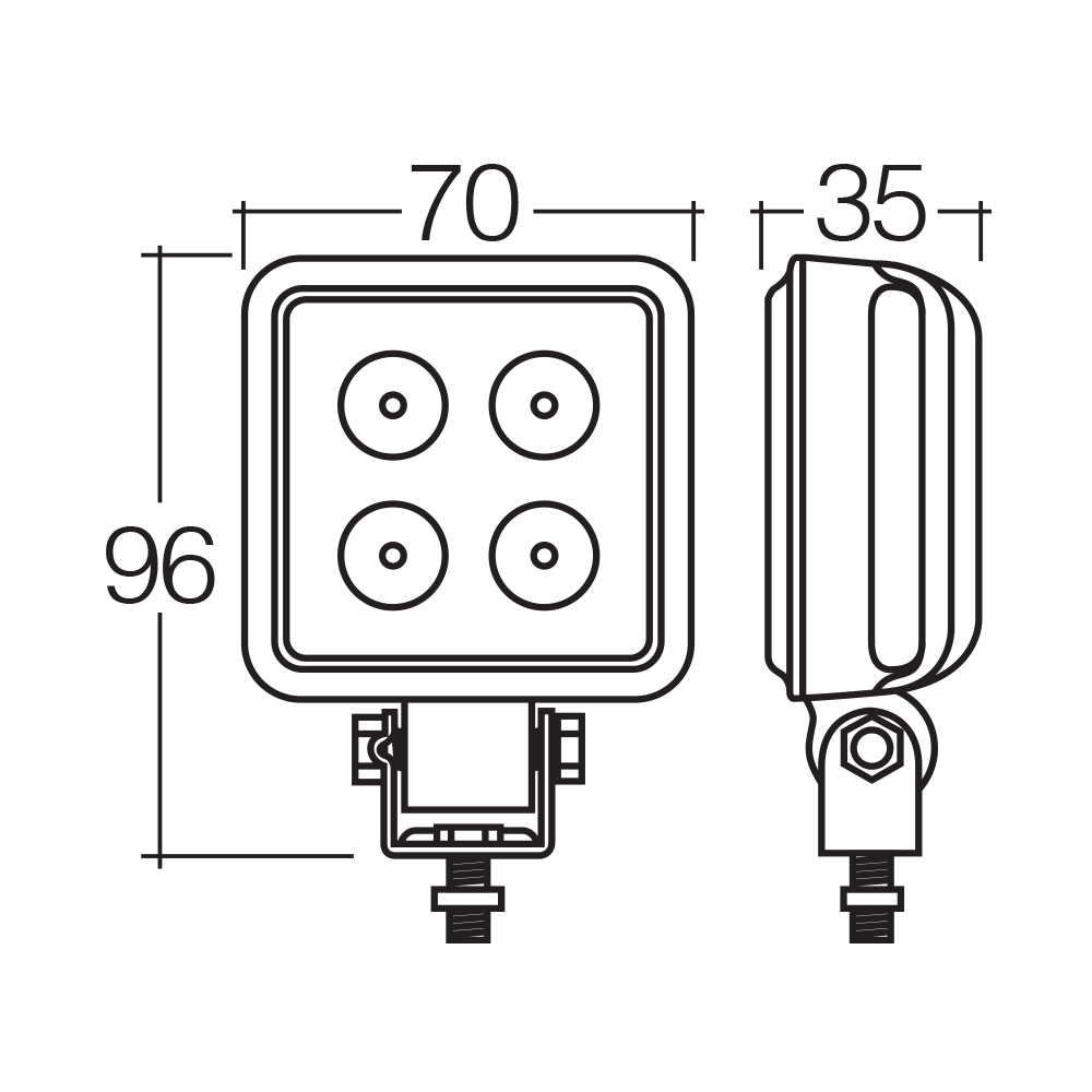 9-33V LED Work Lamp Flood Beam