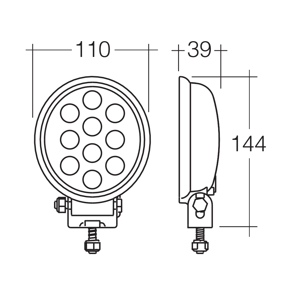 9-33V LED Work Lamp Flood Beam