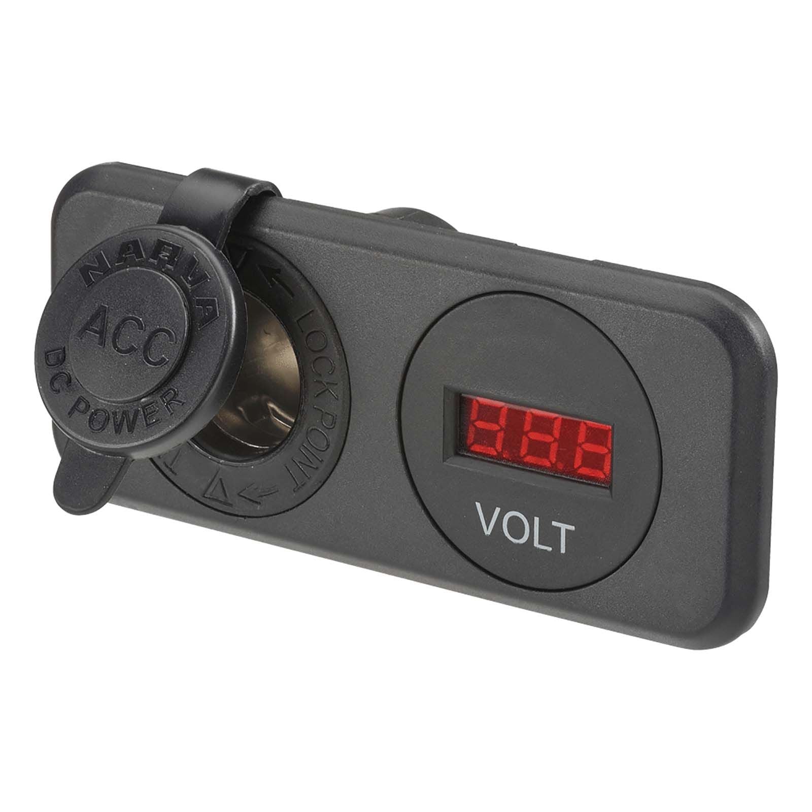 Heavy-Duty Accessory Socket and 12/24V DC LED Volt Meter