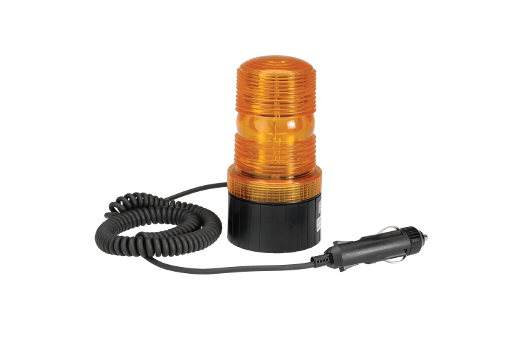 12-80V L.E.D Quad Flash Strobe Light (Amber) with Magnetic Base