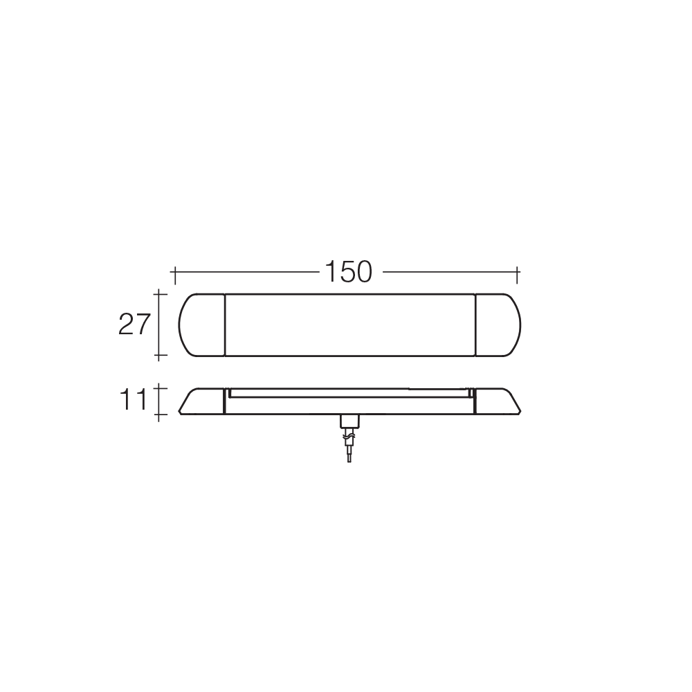 150 x 27mm LED Strip Lamp 12/24V BLISTER PACK OF 1