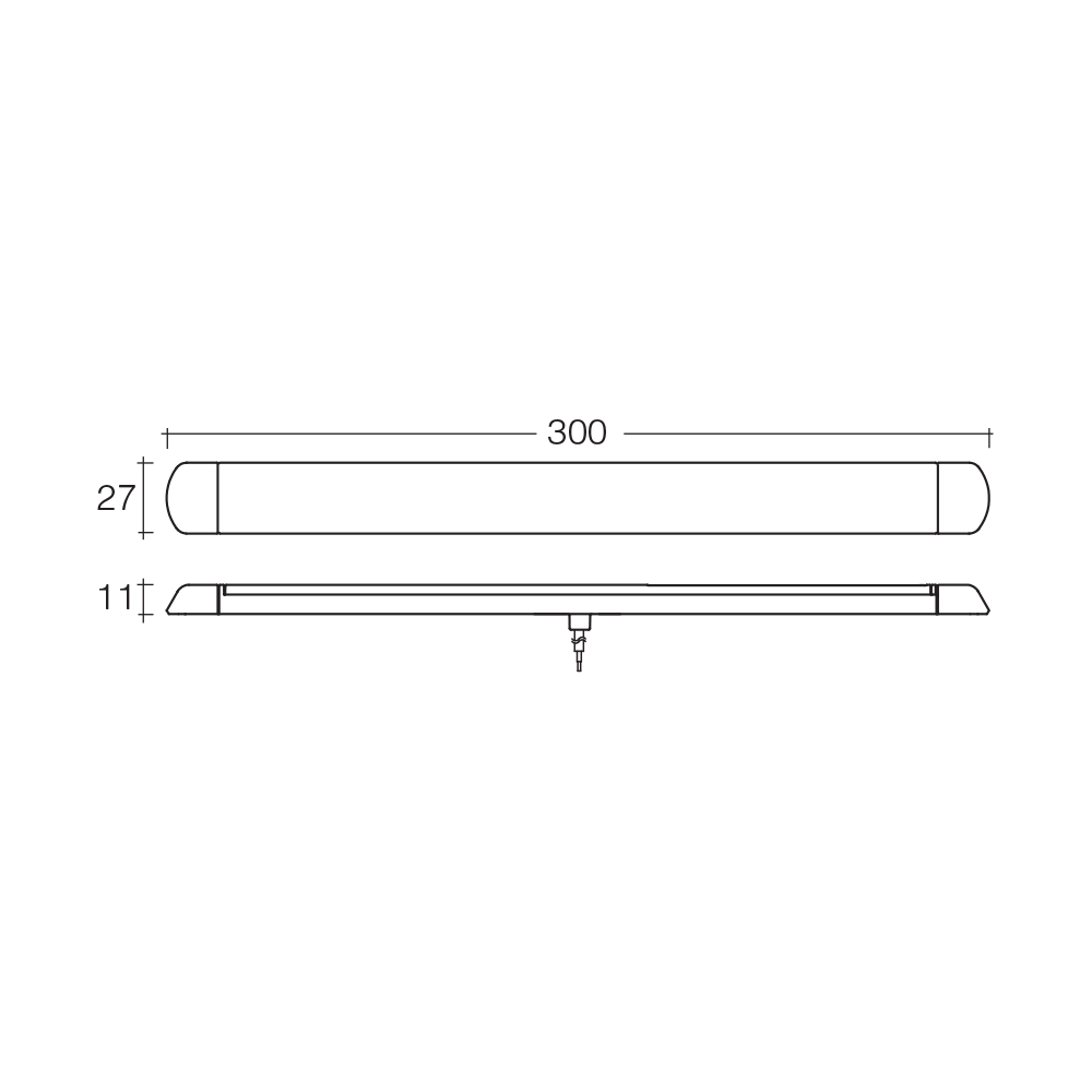 300 x 27mm LED Strip Lamp 12/24V BLISTER PACK OF 1