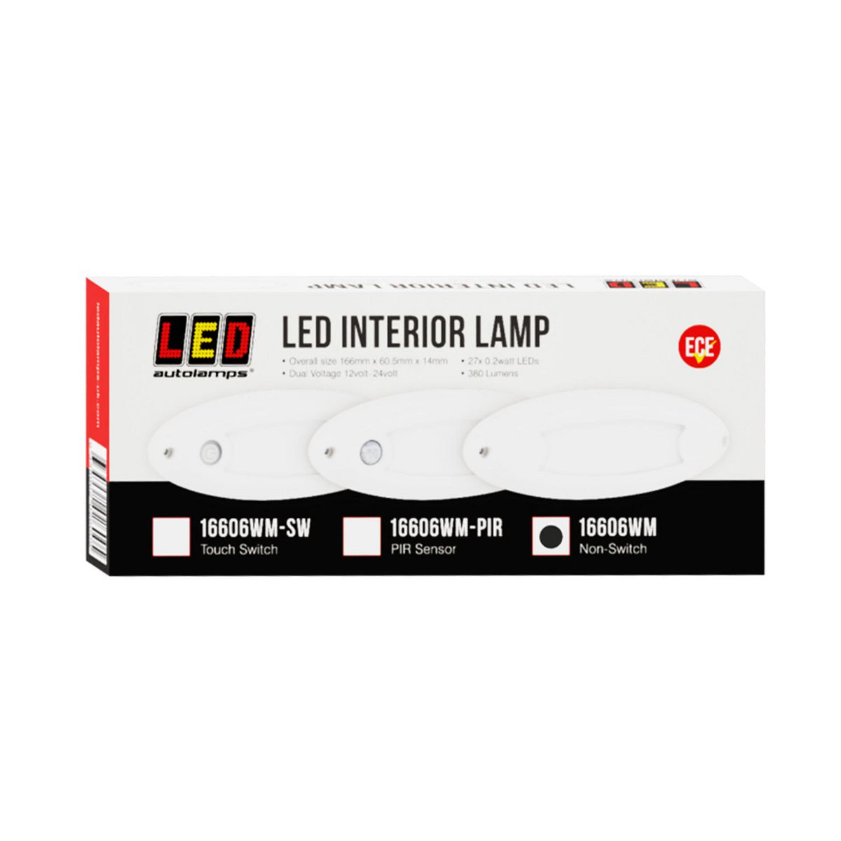 SMALL OVAL INTERIOR/EXTERIOR LAMP WHITE WITH POLYCARBONATE 10-30 VOLT IP67 240 EFFECTIVE LUMEN