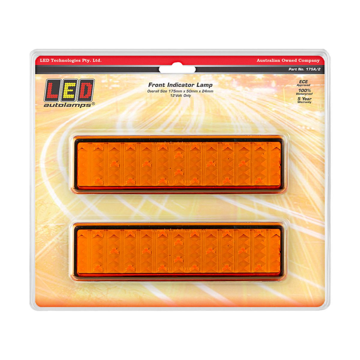 FRONT INDICATOR AMBER LENS BLACK BASE 12 VOLT ONLY