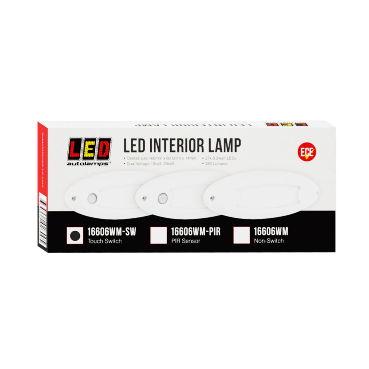 SMALL OVAL INTERIOR/EXTERIOR LAMP WHITE WITH POLYCARBONATE 10-30 VOLT IP67 240 EFFECTIVE LUMEN