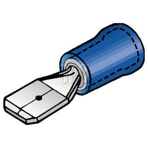 6.3 X 0.8MM MALE BLADE TERMINAL BLUE 100 PACK