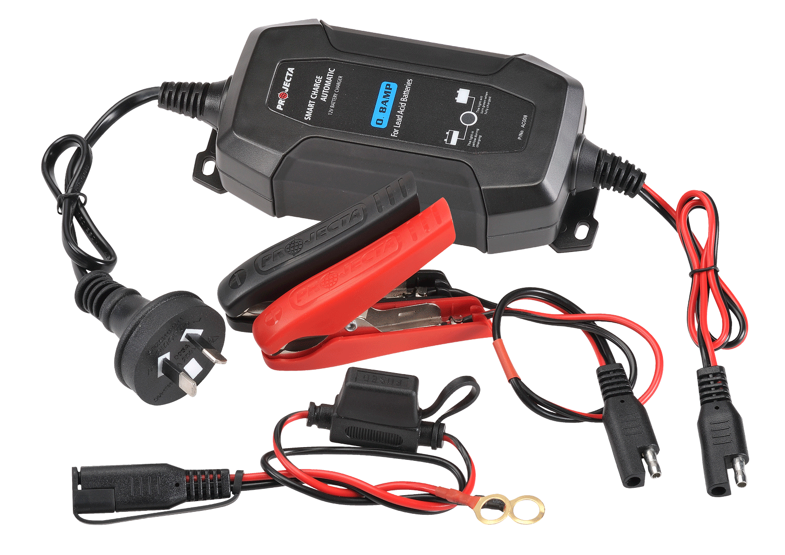 12V AUTOMATIC 0.8 AMP 4 STAGE BATTERY CHARGER