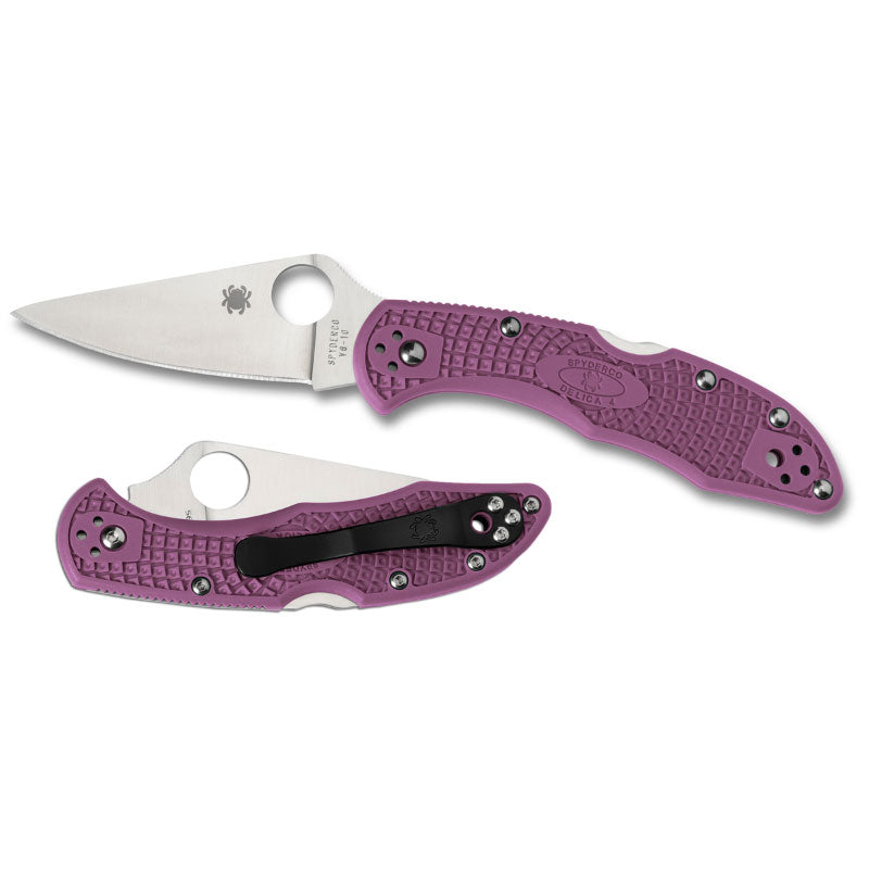 Delica 4 Purple Flat Ground Plain Blade