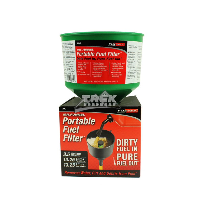 Green Non Conductive Fuel Filter Funnel~Filters 13L(3.5 Gal)/Minute