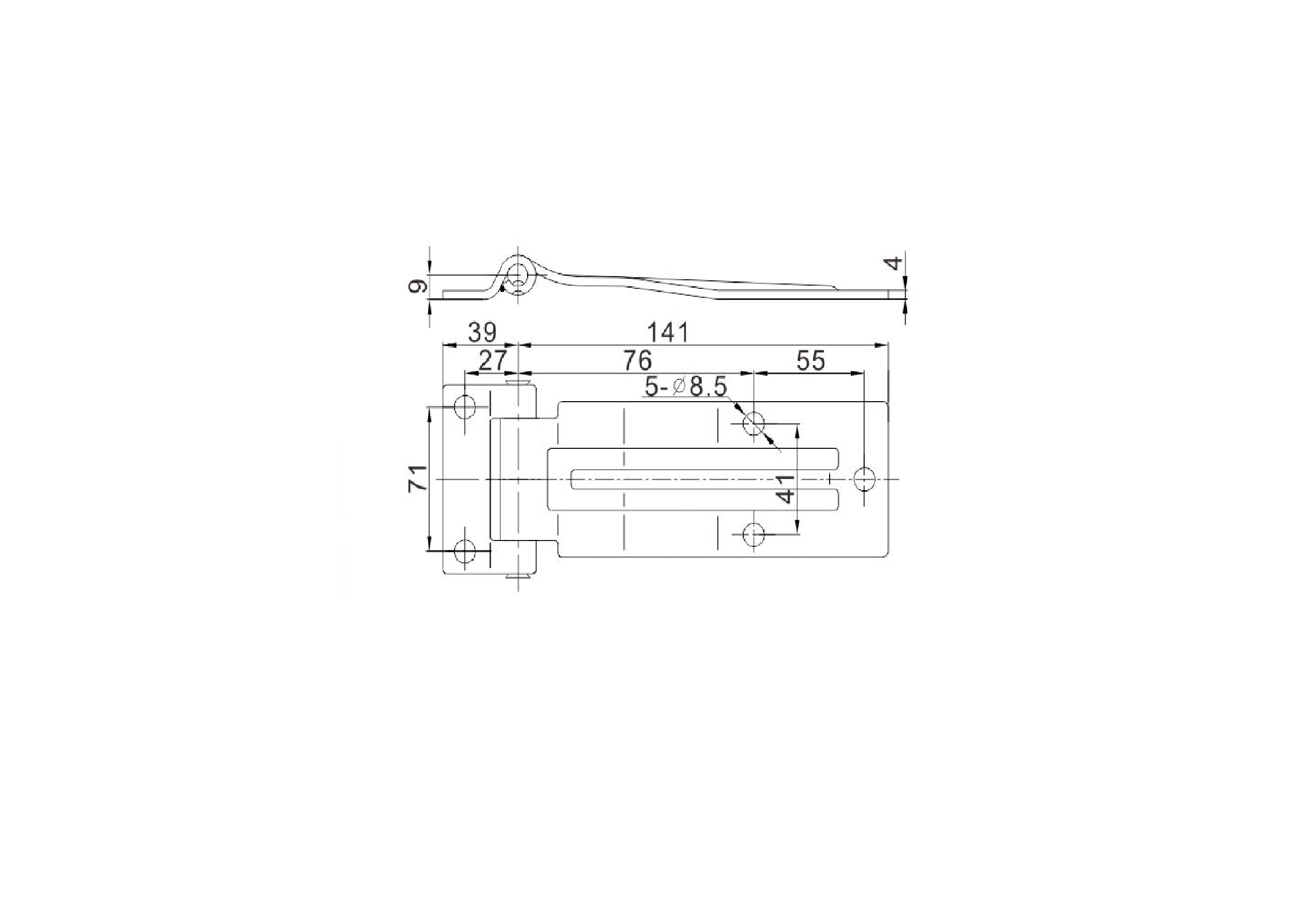 Door Hinge 180 Length Stainless Steel