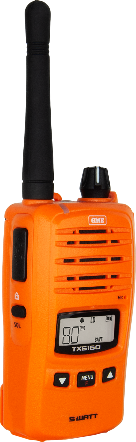 5/1 WATT IP67 UHF CB HANDHELD RADIO - BLAZE ORANGE