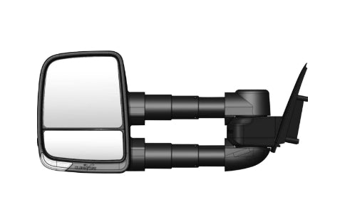 Clearview Towing Mirrors [Next, Pair, Heat, Camera, Power-Fold, Indicators, Electric] Nissan Patrol Y62 with fitted snorkel Heat, Camera, Power-Fold, Indicators, Electric, Black