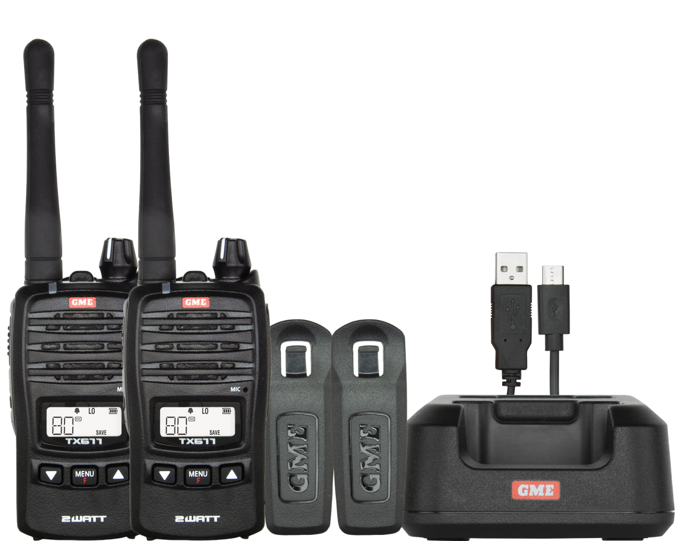 2 Watt Uhf Cb Handheld Twin Pack