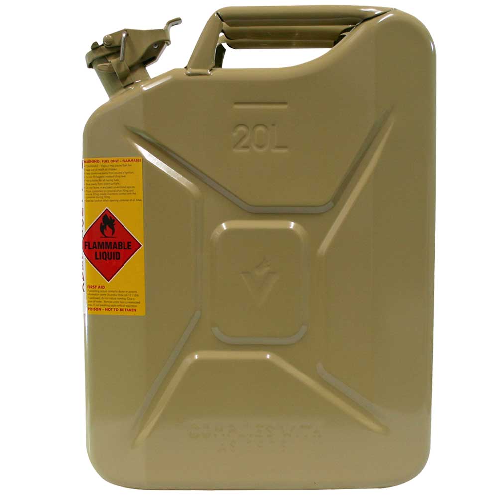 20L Afac Olive Yellow Metal Jerry Can (Diesel)