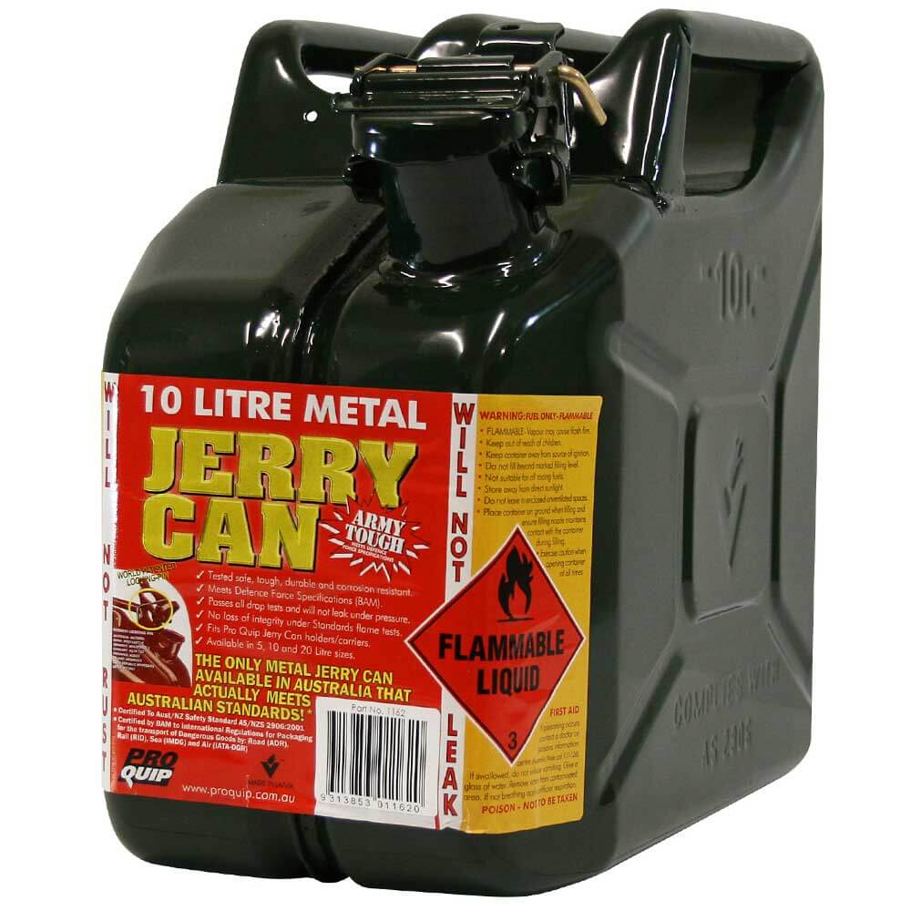 10L AFAC GREEN METAL JERRY CAN 2 STROKE - Trek Hardware