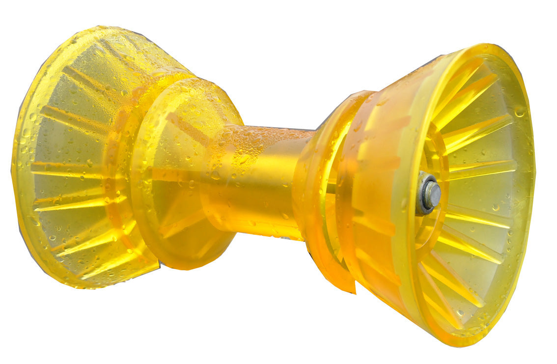 Yellow Poly Bow Rollers With 12mm Shaft & End Caps