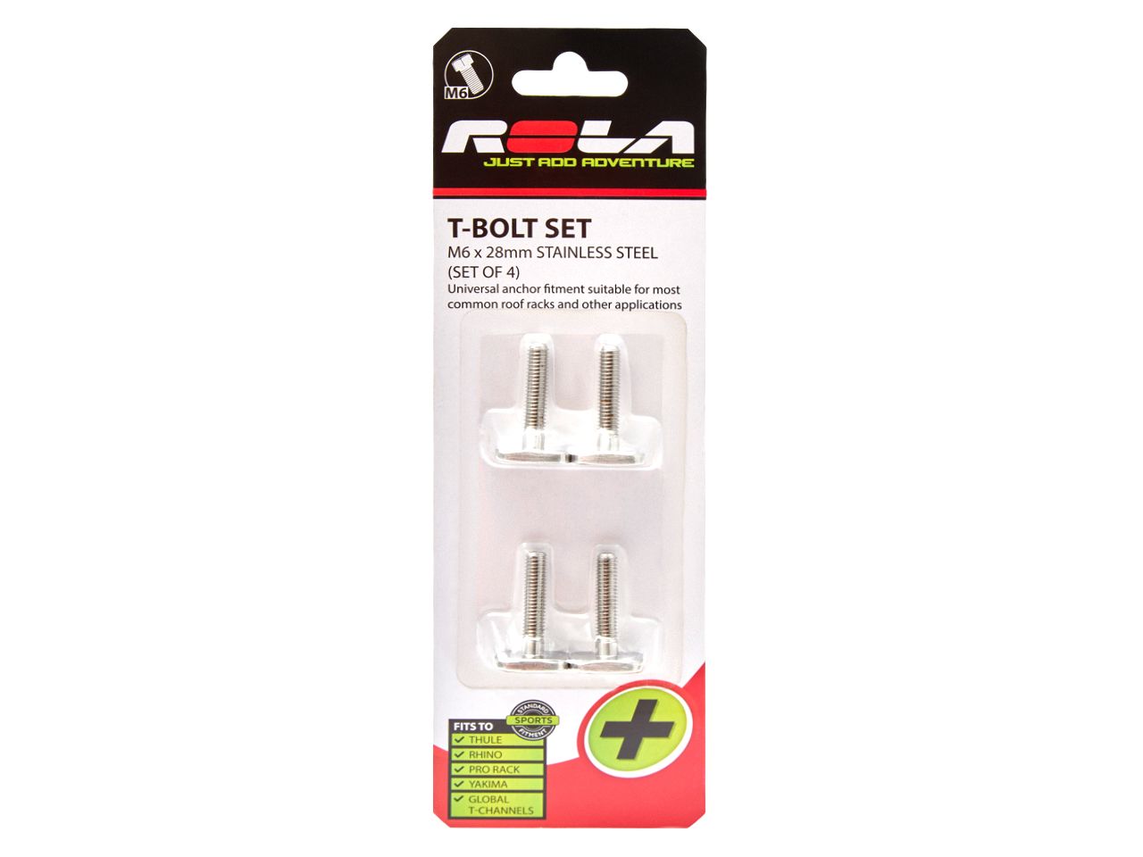 Hardware Pack - Roof Rack SS T bolts - 4 pack - Universal Channel