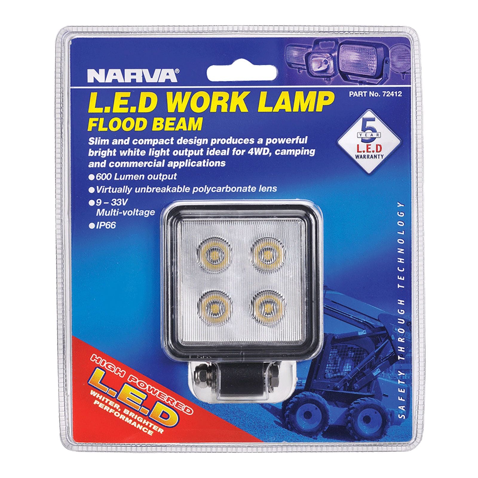 9-33V LED Work Lamp Flood Beam