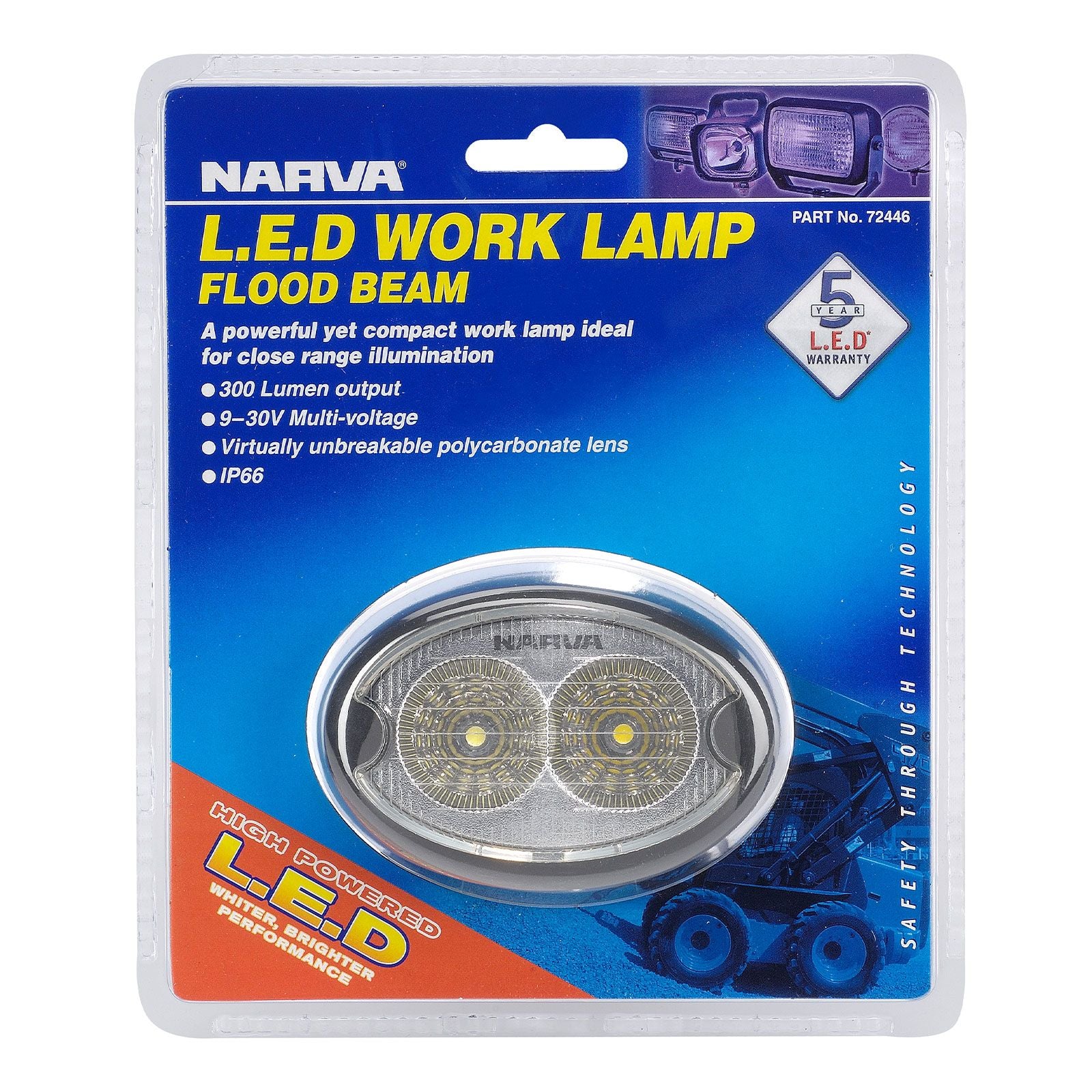 9-64V LED Work Lamp Flood Beam - 1000 lumens