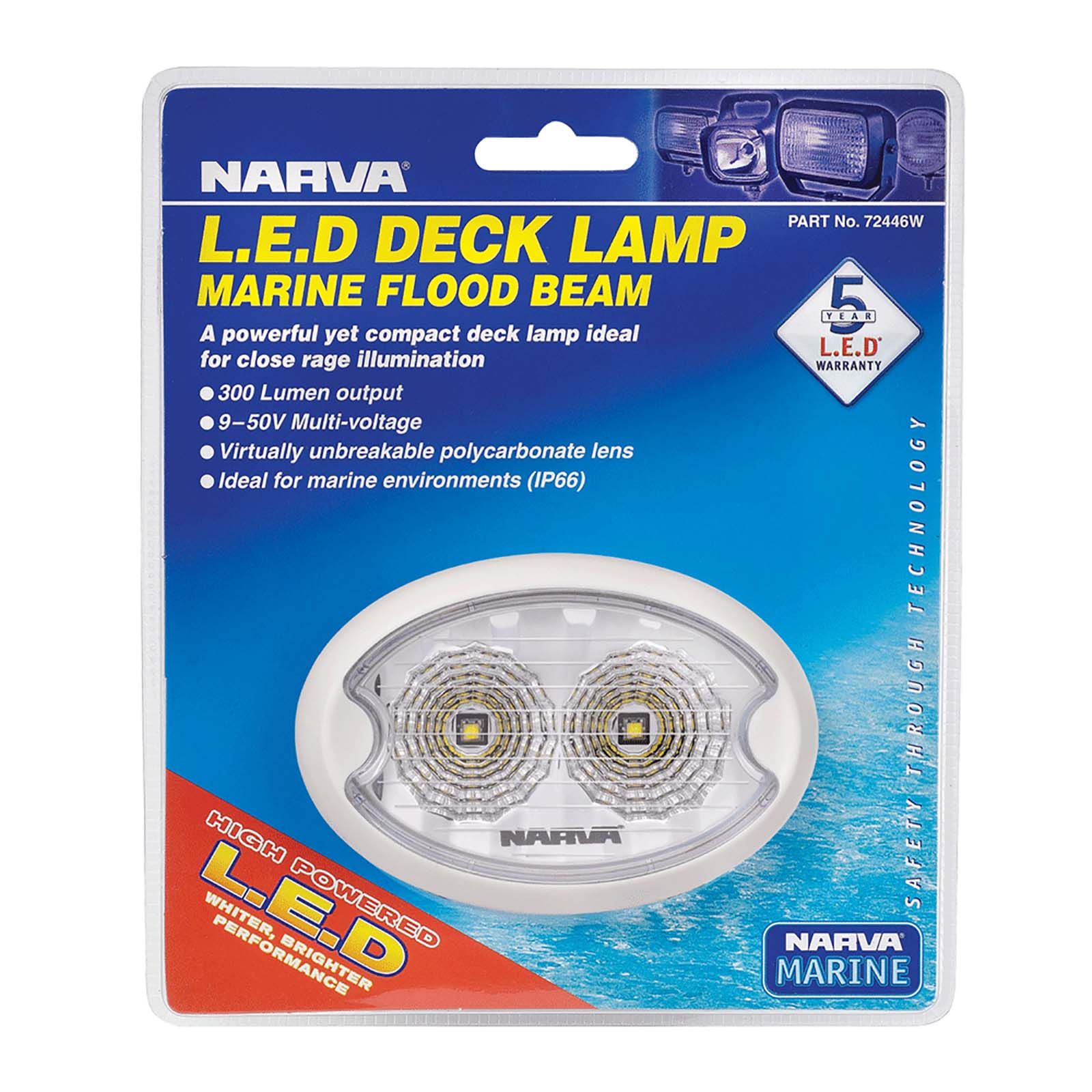 9-64V LED Work Lamp Flood Beam - White - 900 lumens