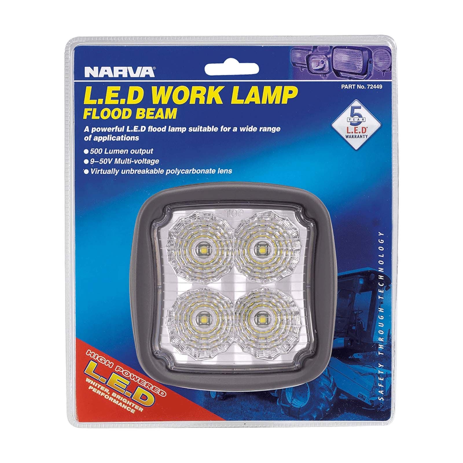 9-64V LED Work Lamp Flood Beam - 2000 lumens