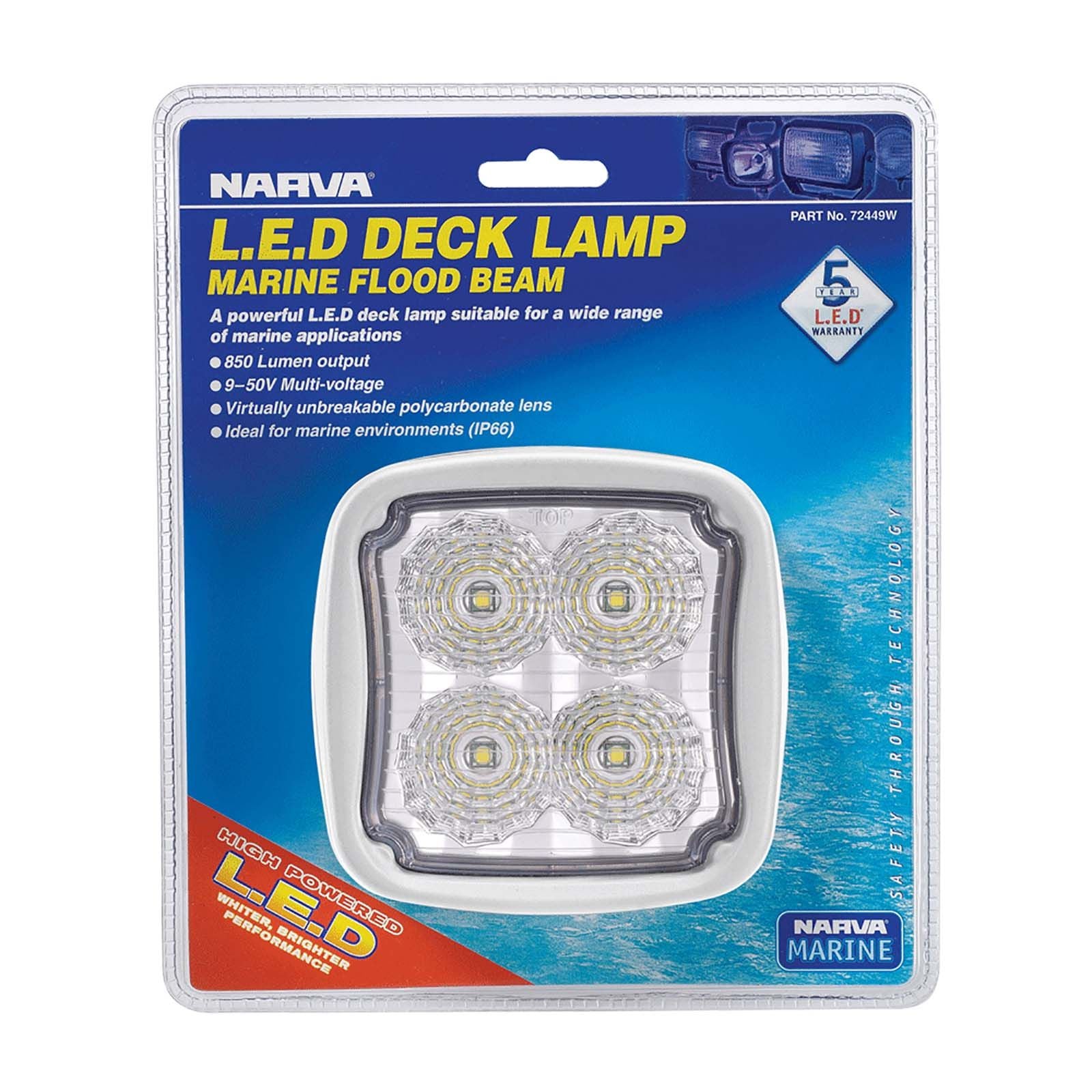 9-64V LED Work Lamp Flood Beam - White - 1800 lumens
