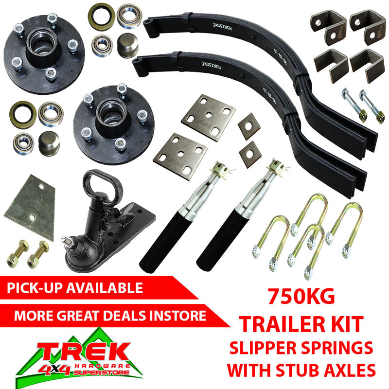 750KG KIT, SLIP SPRINGS STUB AXLE - Trek Hardware