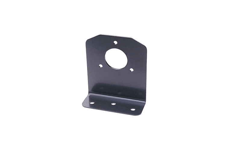 Angled bracket for large round plastic and metal sockets
