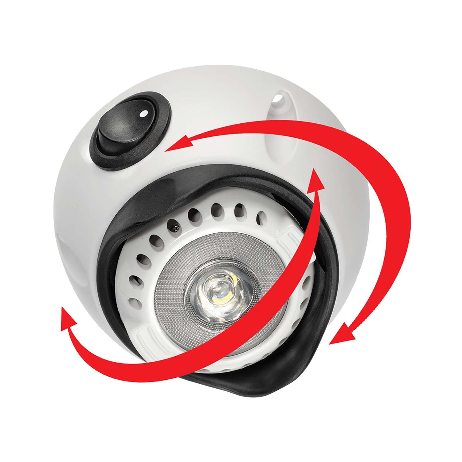 10-30V LED Interior Swivel Lamp with Off/On Switch BLISTER PACK OF 1 - Trek Hardware