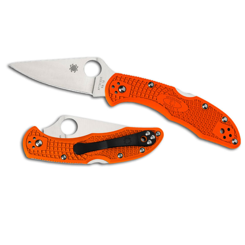 Delica 4 Orange Flat Ground Plain Blade