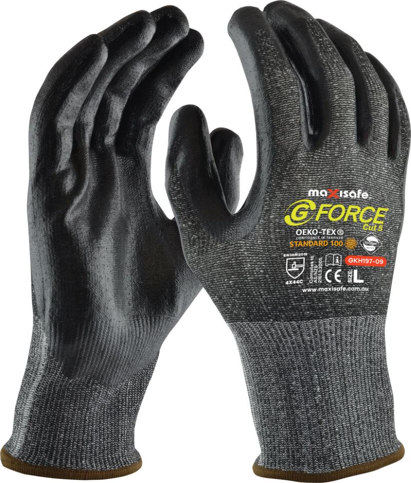 G-Force Cut 5 Nitrile coated gloves
