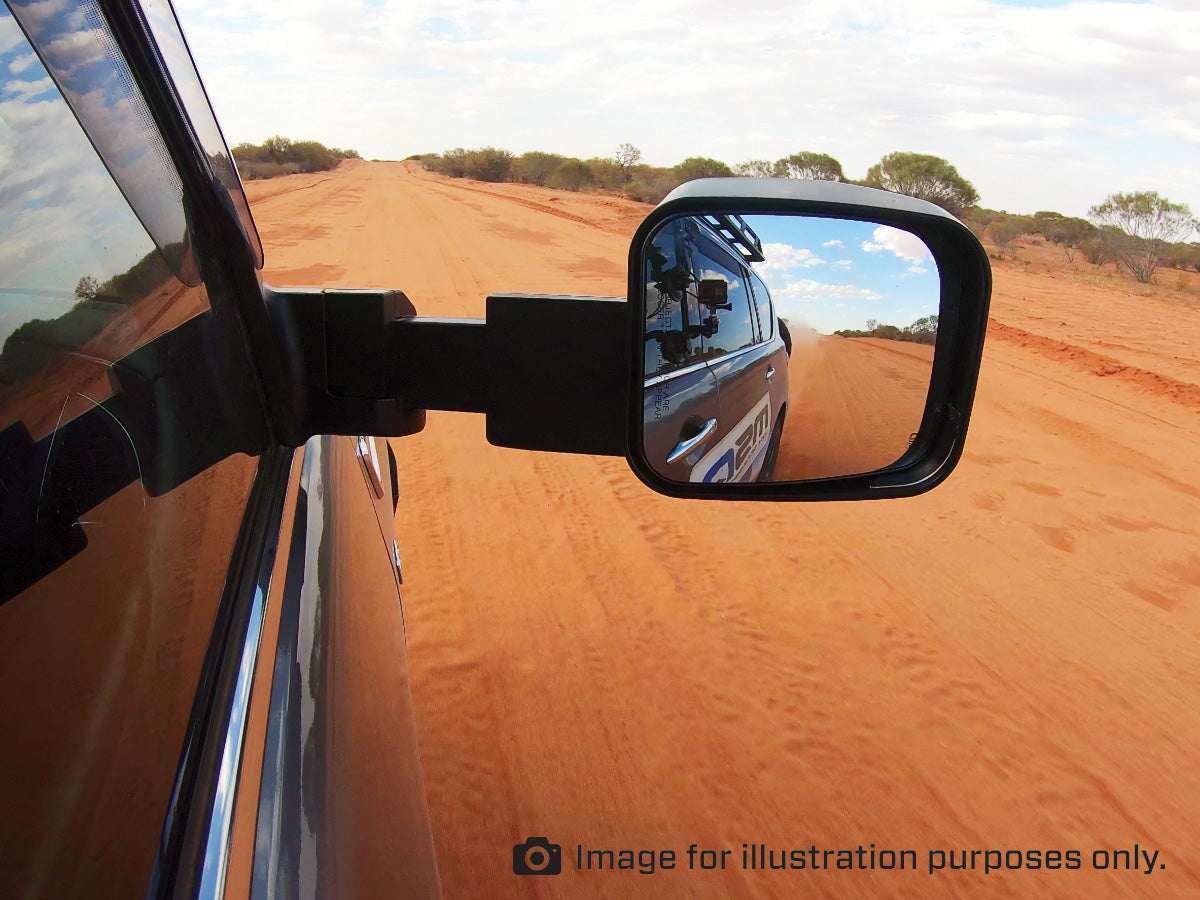 MSA TOWING MIRROR TO SUIT FORD EVEREST BLACKELECTRICINDICATORS-2012-CURRENT