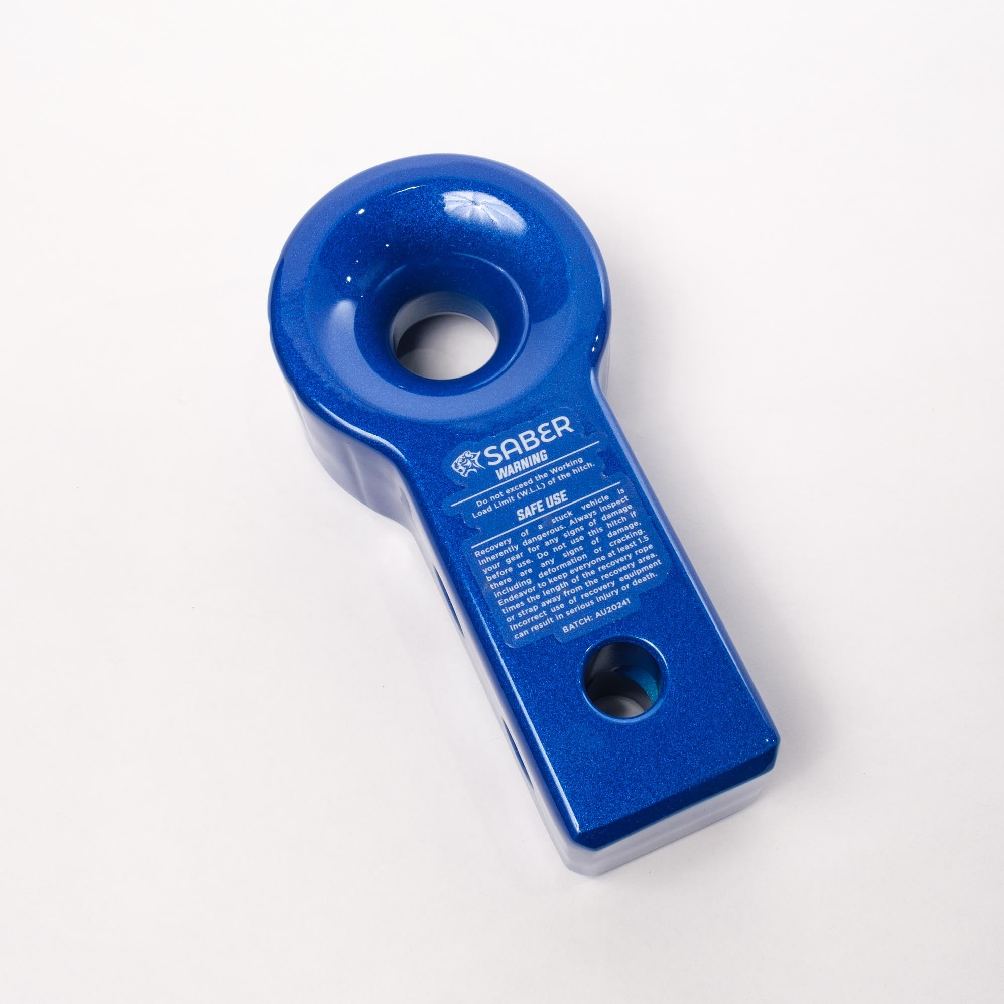 7075 Saber Alloy Recovery Hitch - Blue Prismatic - 7075 Soft Shackle Only Aluminium Recovery Hitch - Blue Prismatic