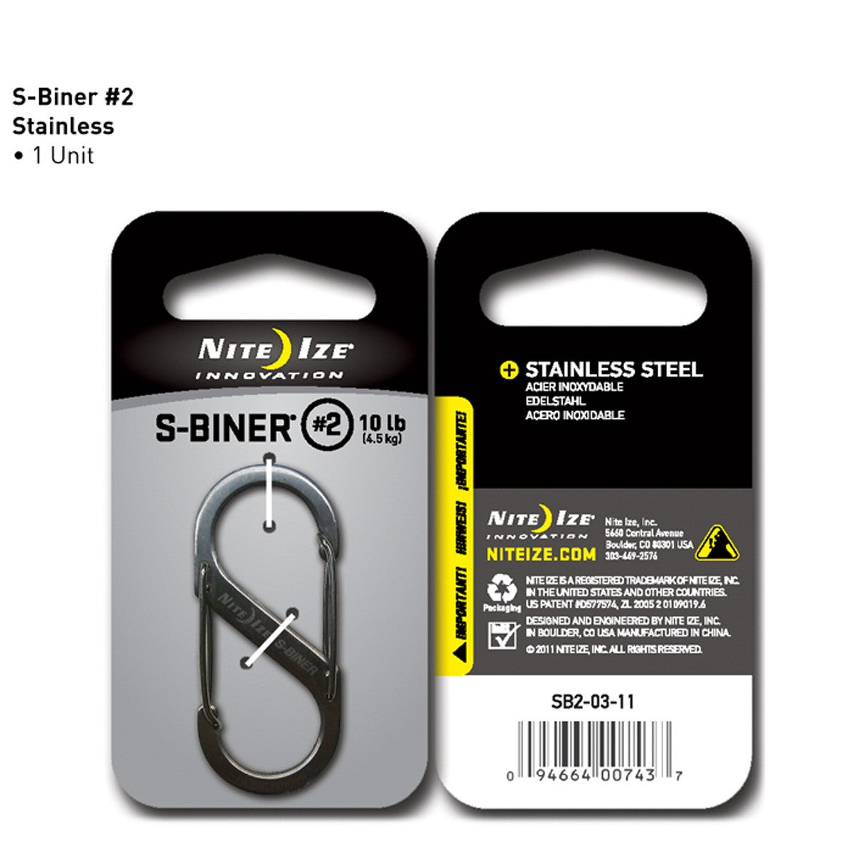 S-Biner Steel No2 - Stainless