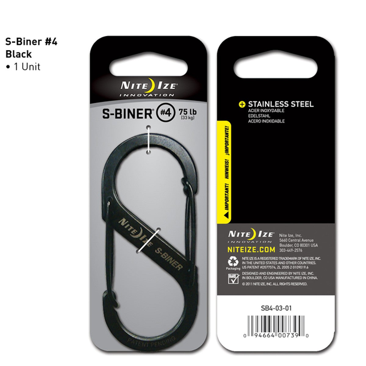 S-Biner Steel No4 - Black